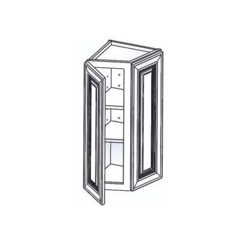 WEC1236 - Assembled Aria Blue Shaker - Wall End Cabinet
