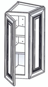 WEC1236 - Assembled Aria Blue Shaker - Wall End Cabinet