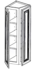 WEC1242 - Assembled Aria Blue Shaker - Wall End Cabinet