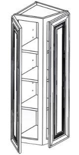 WEC1242 - Assembled Aria Blue Shaker - Wall End Cabinet