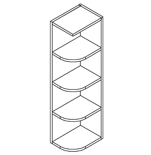 WES0942 - Assembled Dove White Shaker - Wall Open End Shelf Cabinet