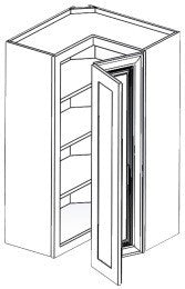 WLS2442 - Assembled Aria Blue Shaker - Wall Cabinet Easy Reach Cabinet