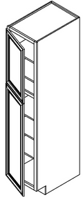 WP1896 - Assembled Aria Blue Shaker - Tall Pantry Cabinet