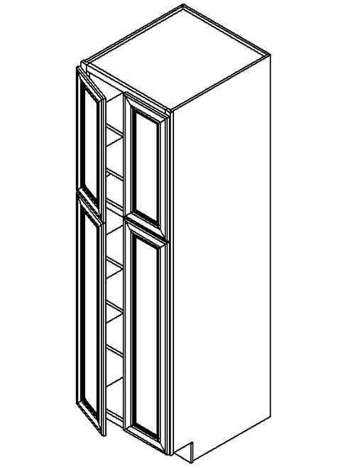 WP2490 - Assembled Aria Blue Shaker - Tall Pantry Cabinet
