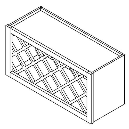 WR3015 - Assembled Aria Blue Shaker - Wall Wine Rack Cabinet