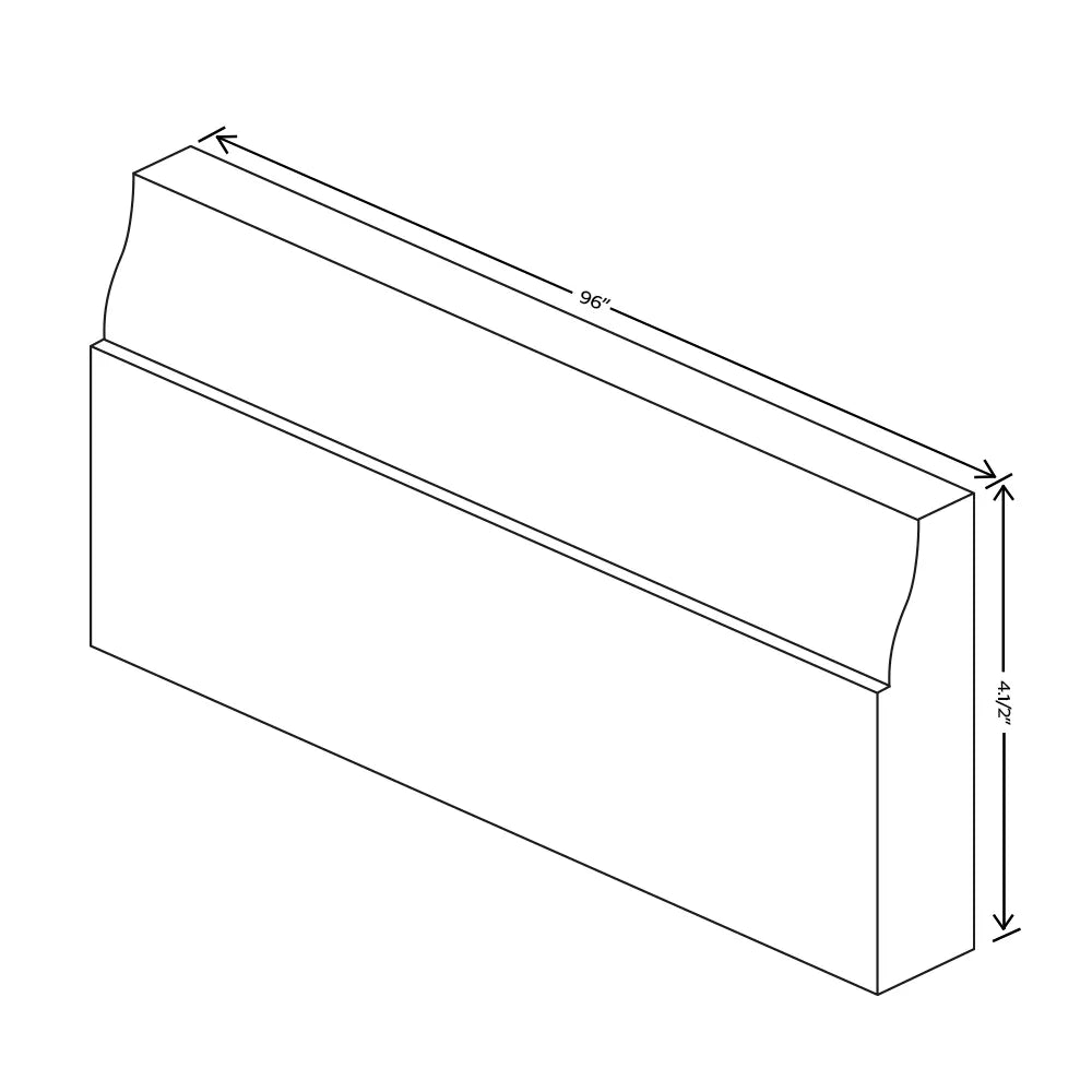 Fabuwood Allure Nexus Frost 96" W X 5 1/2" H X 3/4" D Base Board Molding