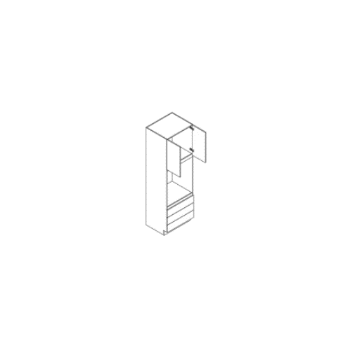 Eurocraft Haze Gray Slim Shaker - Oven Pantry Cabinets - 30"W X 96"H X 24"D With 2 Door and Drawer