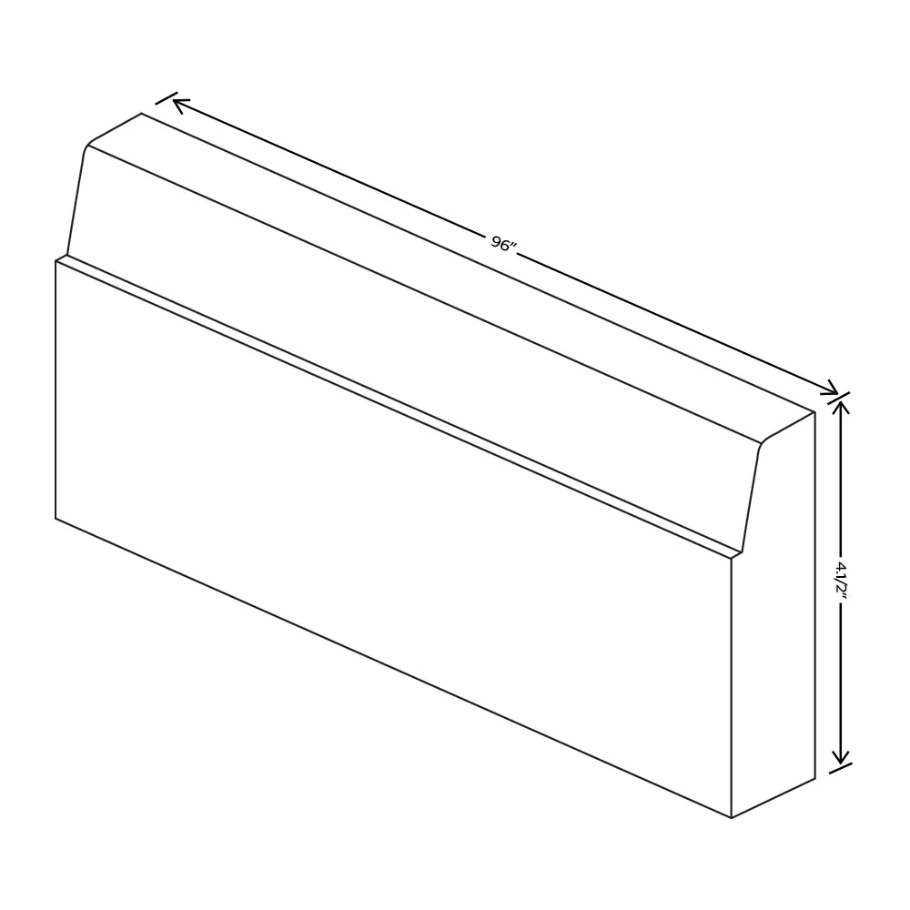 Fabuwood Allure Onyx Cloud White 96" W X 5 1/2" H X 3/4" D Base Board Molding