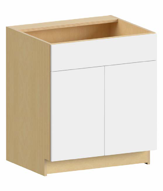 Fabuwood Ovela Catalina Bianco Matte 21" W x 34 1/2" H x 24" D Single Door Sink Base Cabinet