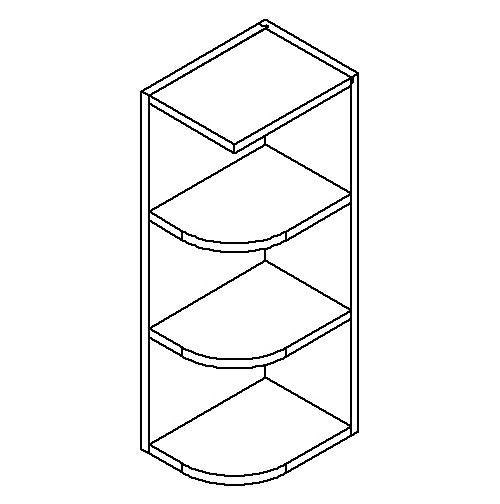 WES0936 - RTA Avalon Raised Panel - Wall Open End Shelf Cabinet