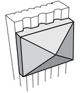 PB3 - Assembled Ebony Shaker - SHAKER PYRAMID BLOCK 3" X 3" X 3/8" - 3" x 3" X 3/8"