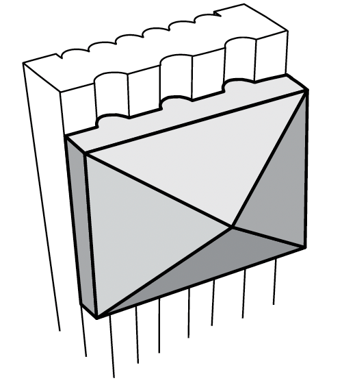 PB3 - Assembled Ebony Shaker - SHAKER PYRAMID BLOCK 3" X 3" X 3/8" - 3" x 3" X 3/8"