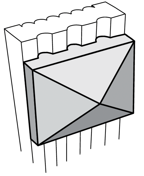 PB3 - Assembled Ebony Shaker - SHAKER PYRAMID BLOCK 3" X 3" X 3/8" - 3" x 3" X 3/8"