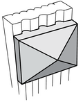PB3 - RTA Toffee Shaker - SHAKER PYRAMID BLOCK 3" X 3" X 3/8" - 3" x 3" X 3/8"