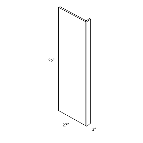 RRP96 - Assembled Ebony Shaker - Panel - REFRIGERATOR PANEL 27" X 96" W/3" RETURN - 3" X 96" X 27"