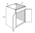 SB24 - RTA Toffee Shaker - Sink Base Cabinet - Double Doors/False Drawer Front - 24"W x 34.5"H x 24"D