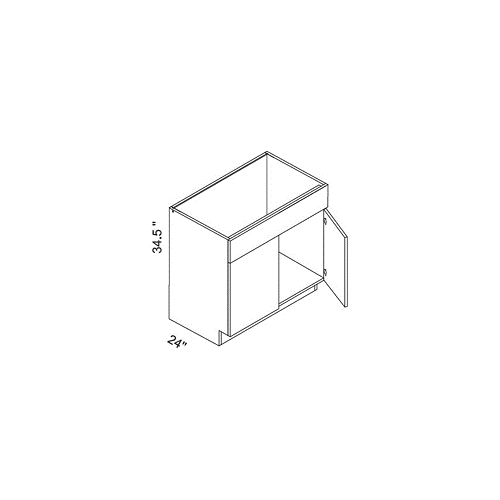 Eurocraft Matte Gray - 2 Doors Sink Base Cabinet - 36"W X 34 1/2"H X 24"D