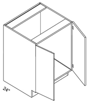 Eurocraft Matte Gray - Full Height 2 Doors Sink Base Cabinet - 30"W X 34 1/2"H X 24"D