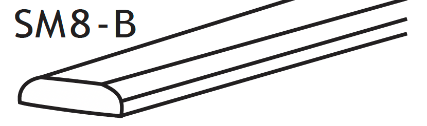 SM8-B - RTA Charlton Raised Panel - SCRIBE 3/4" X 1/4" X 96" 2 EDGE ROUND - 3/4Ó X 1/4" X 96"