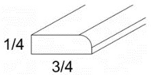 Eurocraft Gloss White - Molding - Scribe Molding 3/4"W X 96"H