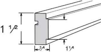 SQCR8 - Assembled Smoky Gray Double Shaker - SQ CHAIR RAIL MOLDING 1 1/2" X 3/4" X 96" - 1 1/2" X 3/4" X 96"