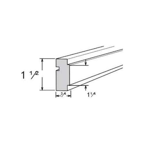SQCR8 - Assembled Ebony Shaker - SQ CHAIR RAIL MOLDING 1 1/2" X 3/4" X 96" - 1 1/2" X 3/4" X 96"