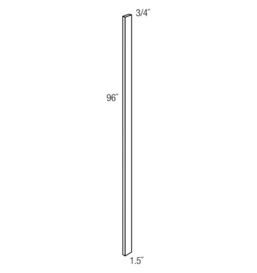 WF1.596 - Assembled Cream White Shaker - Filler - 3/4" thick 1.5" wide 96" tall - 3/4" thick x 1.5" wide x 96" tall