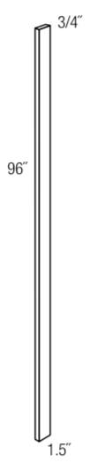WF1.596 - RTA Cream White Shaker - Filler - 3/4" thick 1.5" wide 96" tall - 3/4" thick x 1.5" wide x 96" tall
