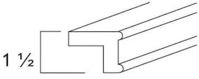 TLR8-1 - RTA Perla Raised Panel - LIGHT RAIL MOLDING 1 1/2" X 2" X 96" - 1 1/2" X 2" X 96"