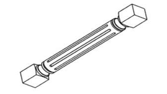 TP3-2 - Assembled Smoky Gray Double Shaker - SHAKER TURN POST 3" X 3" X 34 1/2" - 3" x 3" x 34 1/2Ó