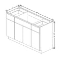 CNC Luxor Harvest 54" W Four Door Vanity Base Cabinet