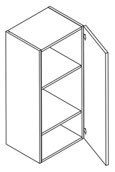Eurocraft Ice Cream 03 - 30" High Single Door Wall Cabinet - 15"W X 30"H X 12"D