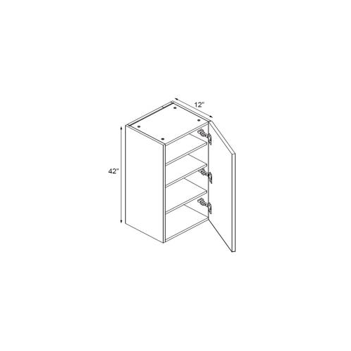 Eurocraft Baslato SM - 42" High Single Door Wall Cabinet - 18"W X 42"H X 12"D