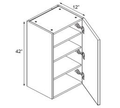 Eurocraft Matte White - 42" High Single Door Wall Cabinet - 18"W X 42"H X 12"D
