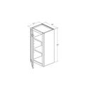 W1830L - Assembled Smoky Gray Double Shaker - Wall Cabinet - Single Door - 18"W x 30"H x 12"D - Hinges on Left