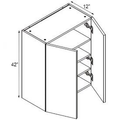 Eurocraft Pecan - 42" High Double Doors Wall Cabinet - 33"W X 42"H X 12"D