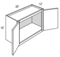 W3018 - Assembled Dove White Shaker - Wall Cabinet - Double Door - 30"W x 18"H x 12"D