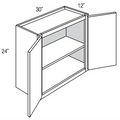 W3024 - RTA Perla Raised Panel - Wall Cabinet - Double Door - 30"W x 24"H x 12"D