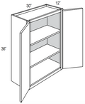 W3036 - RTA Cream White Shaker - Wall Cabinet - Double Door - 30"W x 30"H x 12"D