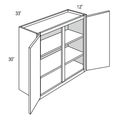 W3330 - Assembled Cream White Shaker - Wall Cabinet - Double Door - 33"W x 30"H x 12"D
