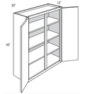 W3342 - Assembled Smoky Gray Double Shaker - Wall Cabinet - Double Door - 33"W x 42"H x 12"D