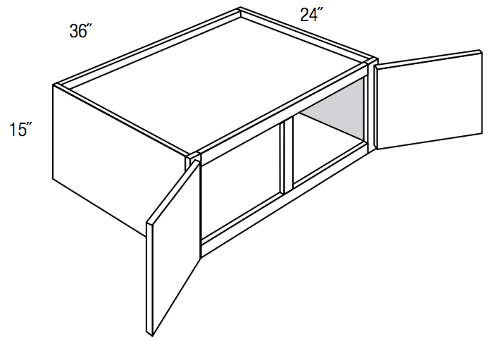 W361524 - RTA Charlton Raised Panel - WALL CABINET 36" X 15" X 24" - 36" X 15" X 24"