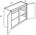 W3624 - RTA Sandy Mirage Shaker - Wall Cabinet - Double Door - 36"W x 24"H x 12"D