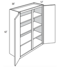 W3642 - Assembled Smoky Gray Double Shaker - Wall Cabinet - Double Door - 36"W x 42"H x 12"D