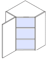 Eurocraft Cashmere HG - Wall Diagonal Corner Cabinet - 24"W X 36"H X 24"D