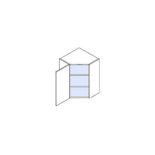 Eurocraft Blanco HG - Wall Diagonal Corner Cabinet - 24"W X 36"H X 24"D