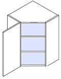 Eurocraft Ice Cream 03 - Wall Diagonal Corner Cabinet - 24"W X 30"H X 24"D
