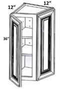 WEC1236 - Assembled Perla Raised Panel - WALL END CABINET 12" X 36" - 12" X 12" X 36"
