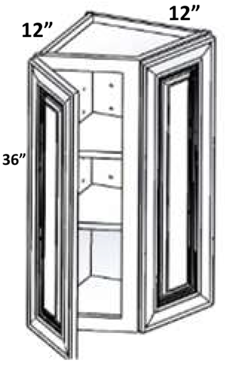 WEC1236 - Assembled Perla Raised Panel - WALL END CABINET 12" X 36" - 12" X 12" X 36"