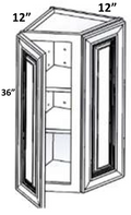 WEC1236 - Assembled Smoky Gray Double Shaker - WALL END CABINET 12" X 36" - 12" X 12" X 36"